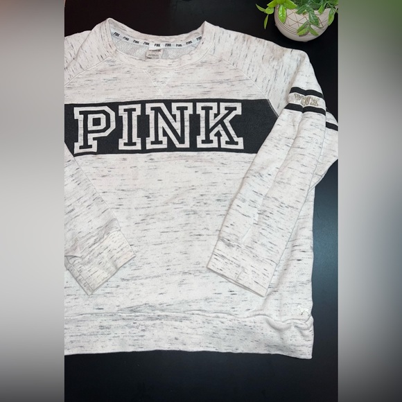 PINK Victoria's Secret Tops - PINK Victoria’s Secret Logo Sweatshirt Size Large GUC